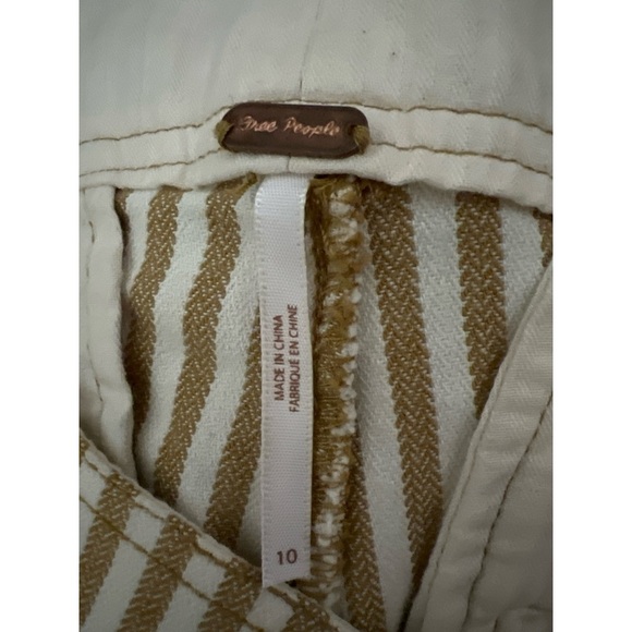 Free People Beige Striped Trousers - Picture 3 of 4